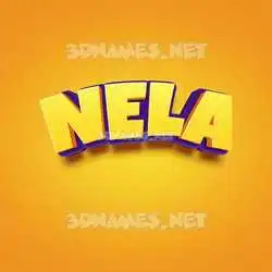 nela in Orange Toon style - 3D name wallpaper