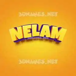 nelam in Orange Toon style - 3D name wallpaper