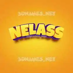 nelass in Orange Toon style - 3D name wallpaper