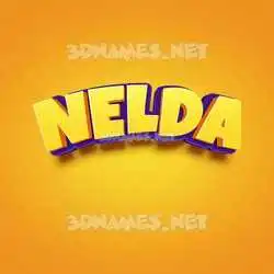 nelda in Orange Toon style - 3D name wallpaper