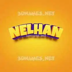 nelhan in Orange Toon style - 3D name wallpaper