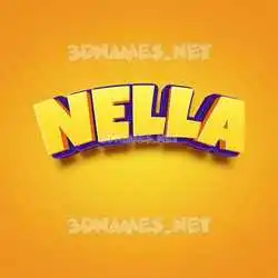 nella in Orange Toon style - 3D name wallpaper