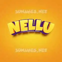 nellu in Orange Toon style - 3D name wallpaper