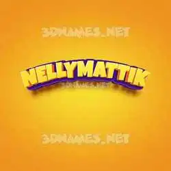 nellymattik in Orange Toon style - 3D name wallpaper