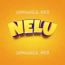 nelu in Orange Toon style - 3D name wallpaper