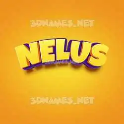 nelus in Orange Toon style - 3D name wallpaper