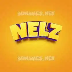 nelz in Orange Toon style - 3D name wallpaper