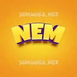 nem in Orange Toon style - 3D name wallpaper