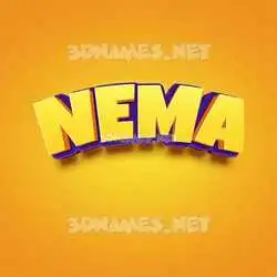 nema in Orange Toon style - 3D name wallpaper