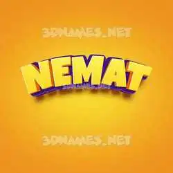 nemat in Orange Toon style - 3D name wallpaper