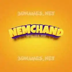 nemchand in Orange Toon style - 3D name wallpaper