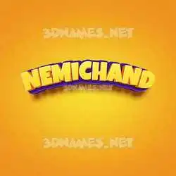 nemichand in Orange Toon style - 3D name wallpaper