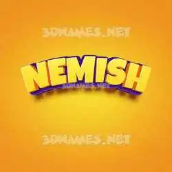 nemish in Orange Toon style - 3D name wallpaper