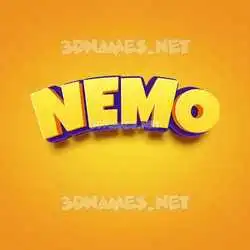 nemo in Orange Toon style - 3D name wallpaper
