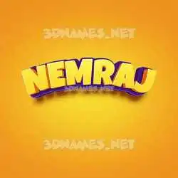 nemraj in Orange Toon style - 3D name wallpaper