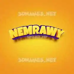 nemrawy in Orange Toon style - 3D name wallpaper