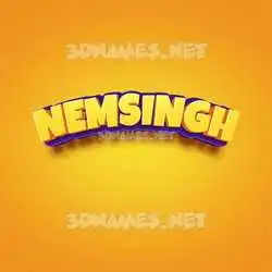nemsingh in Orange Toon style - 3D name wallpaper