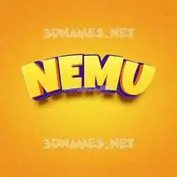 nemu in Orange Toon style - 3D name wallpaper