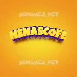 nenascofe in Orange Toon style - 3D name wallpaper