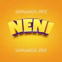 neni in Orange Toon style - 3D name wallpaper