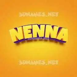 nenna in Orange Toon style - 3D name wallpaper