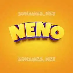neno in Orange Toon style - 3D name wallpaper