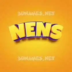 nens in Orange Toon style - 3D name wallpaper