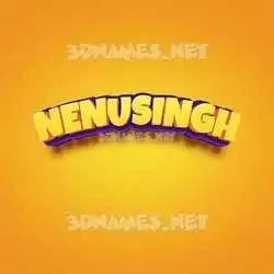 nenusingh in Orange Toon style - 3D name wallpaper