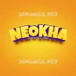 neokha in Orange Toon style - 3D name wallpaper
