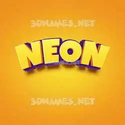 neon in Orange Toon style - 3D name wallpaper