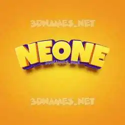neone in Orange Toon style - 3D name wallpaper