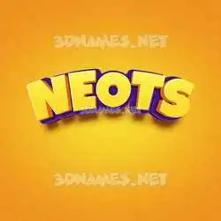 neots in Orange Toon style - 3D name wallpaper