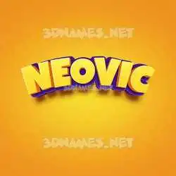 neovic in Orange Toon style - 3D name wallpaper