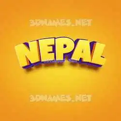 nepal in Orange Toon style - 3D name wallpaper