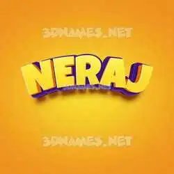 neraj in Orange Toon style - 3D name wallpaper
