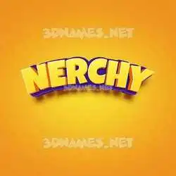 nerchy in Orange Toon style - 3D name wallpaper