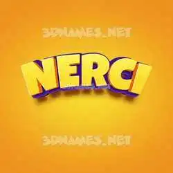 nerci in Orange Toon style - 3D name wallpaper