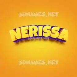 nerissa in Orange Toon style - 3D name wallpaper