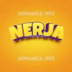 nerja in Orange Toon style - 3D name wallpaper