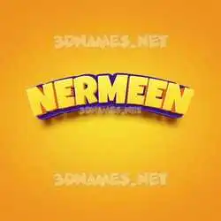 nermeen in Orange Toon style - 3D name wallpaper
