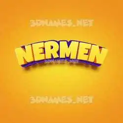 nermen in Orange Toon style - 3D name wallpaper