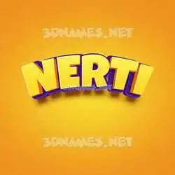nerti in Orange Toon style - 3D name wallpaper