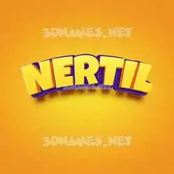 nertil in Orange Toon style - 3D name wallpaper