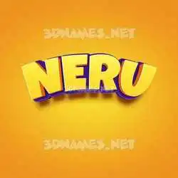 neru in Orange Toon style - 3D name wallpaper