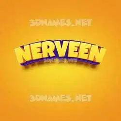 nerveen in Orange Toon style - 3D name wallpaper
