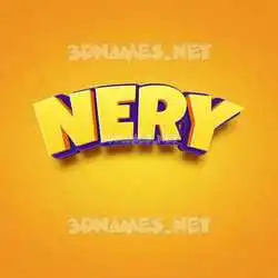 nery in Orange Toon style - 3D name wallpaper