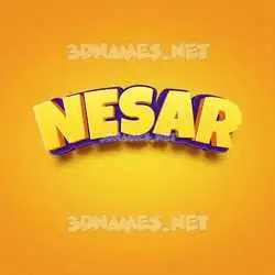 nesar in Orange Toon style - 3D name wallpaper
