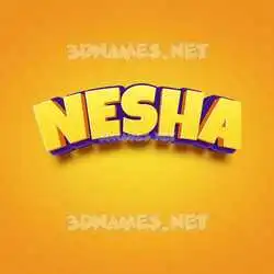 nesha in Orange Toon style - 3D name wallpaper