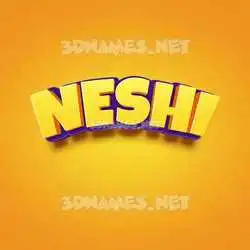 neshi in Orange Toon style - 3D name wallpaper