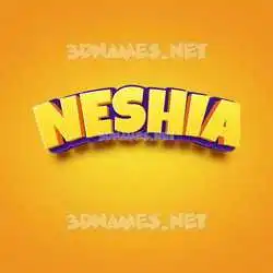neshia in Orange Toon style - 3D name wallpaper
